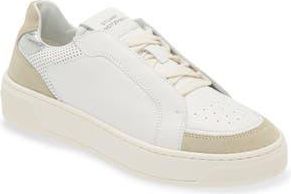 Stuart Weitzman Courtside Retro Sneaker in Light Beige/white/si at Nordstrom Rack, Size 6