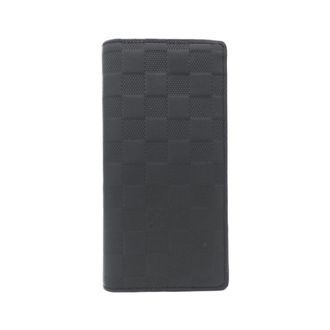 Louis Vuitton Black Leather Long Wallet (Bi-Fold) (Pre-Owned)