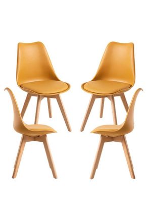 Regalos Miguel Regalos Miguel - Packs Sillas Comedor - Pack 4 Sillas Synk Basic - Mostaza