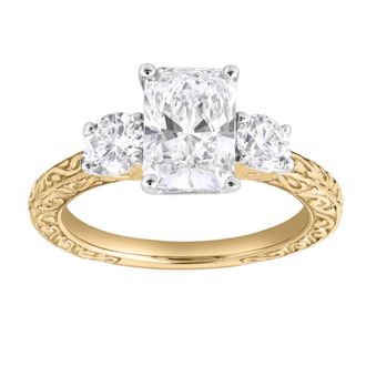 LuvMyJewelry Marilyn 14K Gold 2.65 Ct Radiant Lab Grown Diamond Engagement Ring in 14K Yellow Gold at Nordstrom, Size 7