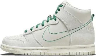 Nike Fitness, Heren, Wit, 43 EU, Leer, Dunk High SE First Use Pack - Green Noise