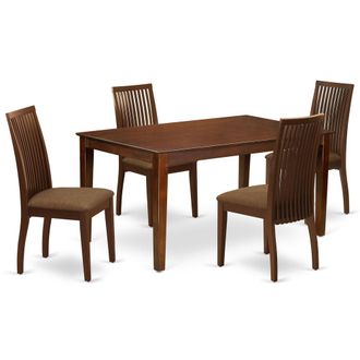 East West Furniture Dining Room Set Mahogany, CAIP5-MAH-C