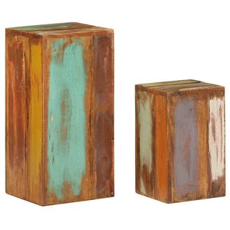 vidaXL Soportes Para Plantas 2 Unidades Madera Maciza Reciclada Vidaxl
