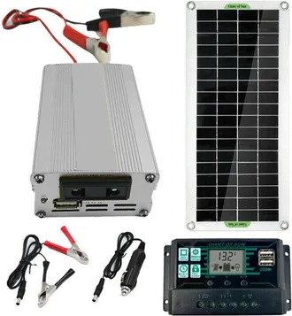 OEM Kit De Panel Solar, 200 W, Silicio Monocristalino, Controlador De 100 A, Inversor De 12 V-220 V, Para Autocaravanas Y Barcos