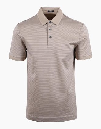 HUGO BOSS Mens Boss Black H PARLAY 242 POLO OPEN BEIGE - Cream - Size: 42