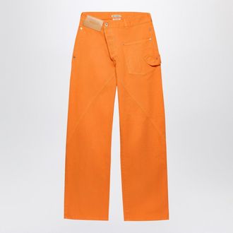 J.W.Anderson Jw Anderson Bright Orange Twisted Denim Jeans