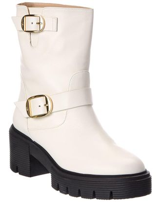 Stuart Weitzman Soho Moto Leather Bootie