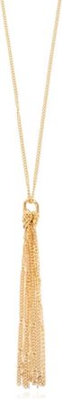 Saint Laurent Cassandre tassel necklace - women - Brass - M - Gold