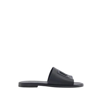 Dolce & Gabbana Slippers - Heren - Sandalen - Zwart - 40 EU - Leer - Schoenen