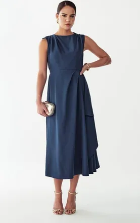Willa Giselle Midi Dress in Petrol Blue at Nordstrom, Size 14