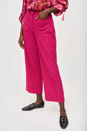 Joseph Ribkoff Corduroy Culotte Pants In Pink Punch