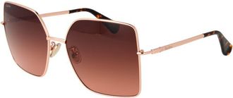 Max Mara Womens Square Frame Sunglasses - Brown Metal - One Size
