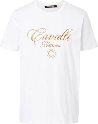 Roberto Cavalli Logo-Embroidered Cotton T-Shirt, Size X-Small