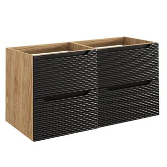 Petits Meubles Mueble bajo lavabo 4 cajones estratificado Negro marr&oacute;n