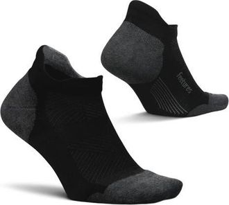Feetures Elite Max Cushion No Show Tab Ankle Socks Sport Sock with Targeted Compression in Black at Nordstrom, Size X-Large