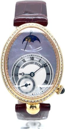 Breguet Pre-owned Breguet Reine De Naples Diamond Mother of Pearl Dial Ladies Watch 8908BA/52/964/D00D3L