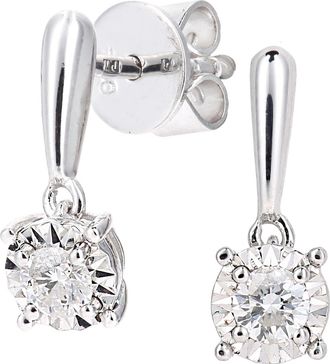 Diamant L'&eacute;ternel Womens 18ct White Gold Earrings With 0.19ct Diamond - One Size