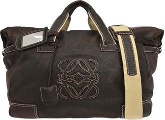 Loewe Anagram Bag Leather Brown Leather Handbag (Pre-Owned)