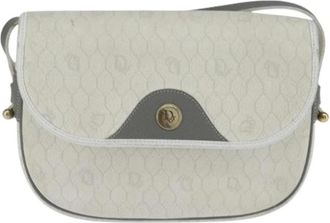 Dior Pre-owned Cross Body Bags, female, White, Size: ONE SIZE Pre-owned Vintage Honeycomb Flap Crossbody Bag