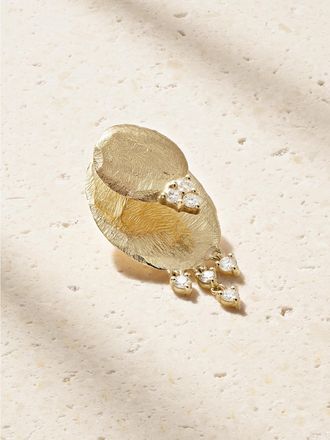 Pascale Monvoisin Orecchino Singolo In Oro 9 Carati Con Diamanti Gaby N&deg;3