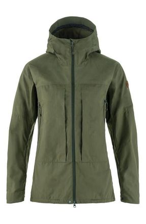 Fj&auml;llr&auml;ven Bergtagen G-1000 Water Resistant Hooded Jacket in Laurel Green at Nordstrom, Size Large