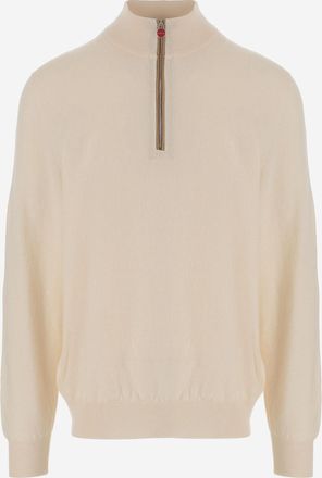Kiton Mens Cashmere Sweater With High Neck Cream
