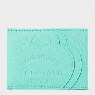 Tiffany & Co. Womens Accessories Little Right Card Holder with Embossed Logo in Tif Blue - One Size