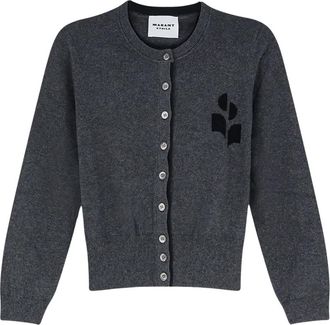 Isabel Marant Lona Logo Cardigan - Dames - Vesten - Grijs - S - Katoen - Truien & Vesten