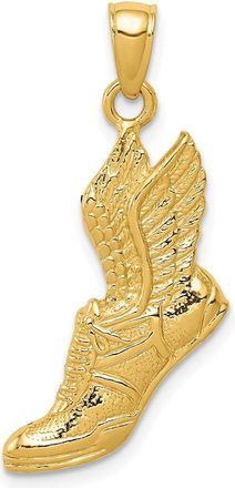 Diamond2Deal 14k Yellow Gold Polished Running Shoe Pendant