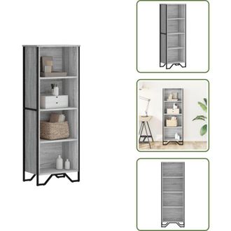 vidaXL The Living Store Libreria Grigio Sonoma 50x31x137,5 cm in Truciolato - Libreria moderna