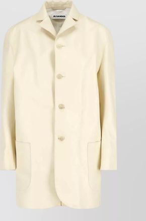 Jil Sander coat notched lapel side pockets back vent