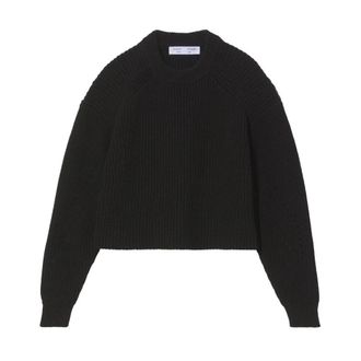 Proenza Schouler Casual trui met opstaande kraag - Dames - Ronde hals truien - Zwart - XL - Katoen - Truien & Vesten
