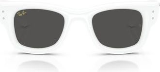 Ray-Ban Wayfarer Puffer 47mm Small Square Sunglasses in White With Strass /Dark Grey at Nordstrom