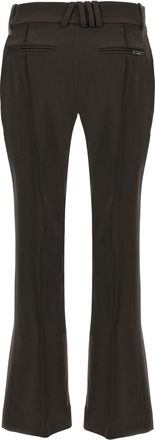 The Attico Flared Wool-Blend Trousers - Black