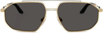 Dolce & Gabbana Eyewear double-bridge sunglasses - men - Metal - One Size - Gold
