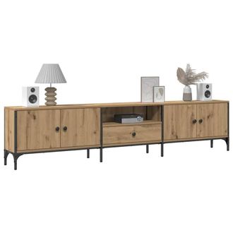 Berkfield Home TV Cabinet with Drawer Artisan Oak 200x25x44 cm Engineered Wood in Brown | Size: 200 x 25 x 44 cm