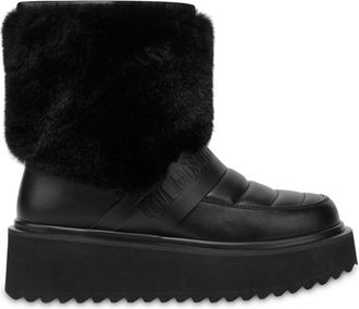 Love Moschino logo-embossed slip-on boots - women - Other fibres - 39 - Black