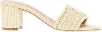 Emporio Armani Woven raffia mules with EA logo Woman 36