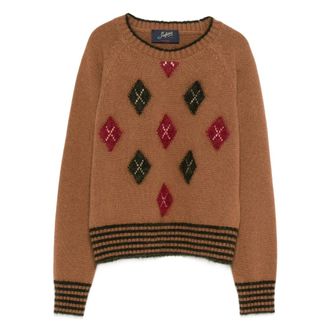 Seafarer Diamond-pattern Crew-neck Sweater