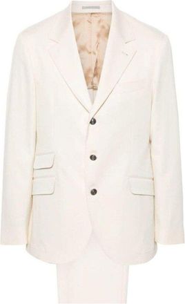 Brunello Cucinelli Cream Tailored Suit With Notch Lapel, Brand Size 46 (US Size 36)