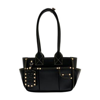 Ganni Womens Shoulder Bag Black Calfskin