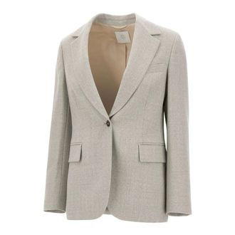 Eleventy Blazers, female, Gray, Size: M Stretch Wool Blazer