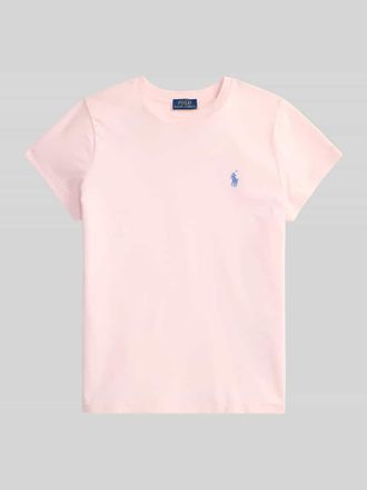 Polo Ralph Lauren T-Shirt mit Label-Stitching in Hellrosa, Gr&ouml;&szlig;e XXL