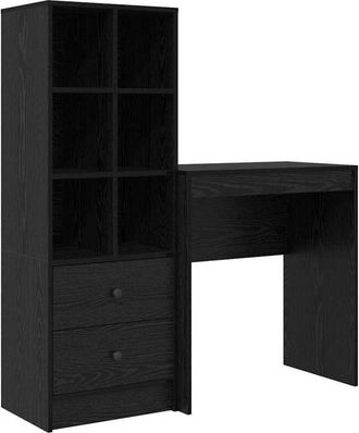 vidaXL Vidaxl - Escritorio con almacenamiento 2 pcs Roble negro 70 x 40 x 76 cm