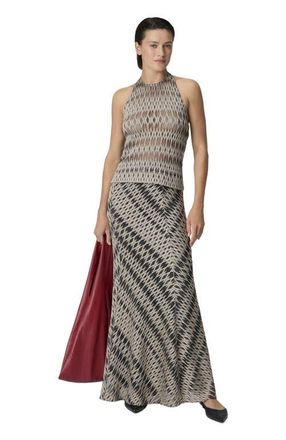 Missoni 3d Diamond Mixed Viscose Long Skirt in Green& Brown at Nordstrom, Size 38 It