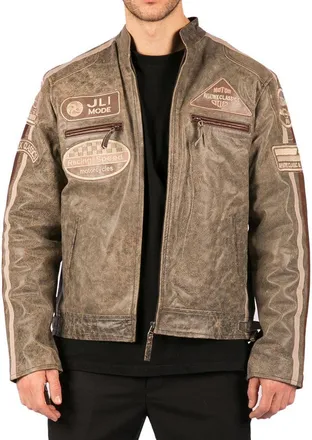 TruClothing Zipped Biker Leather Jacket