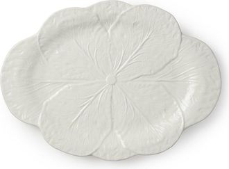 Certified International Le Jardin White Cabbage 3D Oval Platter