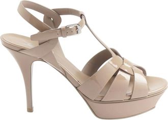 Saint Laurent High Heel Sandals, female, Beige, Size: 9 1/2 US Tribute Platform Sandals