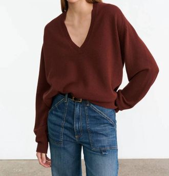 Nili Lotan Feron Sweater In Dark Rust