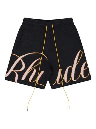 Rhude knit script swim shorts - men - Fabric - L - Black